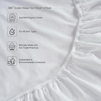 LANE LINEN 100% Organic Cotton Queen Sheets, 8Pc Queen Bed Sheets, Soft & Breathable Queen Size, Crisp Percale Weave, Hotel-Quality Bedding Sheet & Pillowcases - White (2 Pack)