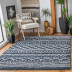 SAFAVIEH Arizona Shag Collection Accent Rug - 4' x 6', Slate Blue & Ivory, Design, Non-Shedding & Easy Care, 1.6-inch Thick Ideal for High Traffic Areas in Entryway, Living Room, Bedroom (ASG741L)