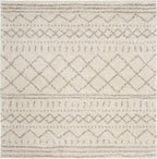 SAFAVIEH Arizona Shag Collection Area Rug - 11' Square, Ivory & Beige, Moroccan Design, Non-Shedding & Easy Care, 1.6-inch Thick Ideal for High Traffic Areas in Living Room, Bedroom (ASG741A)