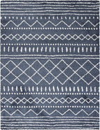 SAFAVIEH Arizona Shag Collection Area Rug - 9' x 12', Slate Blue & Ivory, Moroccan Design, Non-Shedding & Easy Care, 1.6-inch Thick Ideal for High Traffic Areas in Living Room, Bedroom (ASG741L)
