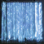 Dazzle Bright Curtain String Lights, 300 LED 9.8ft x 9.8ft 8 Lighting Modes Fairy Lights USB Powered, Waterproof Lights for Christmas Party Wedding Outdoor Indoor Wall Decorations (White)