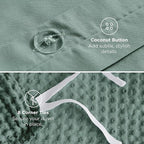 Bedsure Cotton Duvet Cover King - 100% Cotton Waffle Weave Green Duvet Cover King Size, GentleSoft™ and Breathable Bedding for All Season, 3 Pieces, 104"x90"