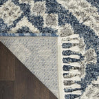 Nourison Home Scandinavian Shag Denim Blue 5'3" x 7'9" Area Rug, Easy Clean, Non Shedding, Bed Room, Living Room, Dining Room, Kitchen (5x8)
