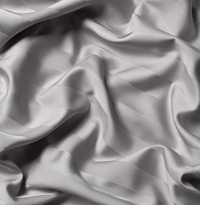 Full Sheets by Pure Bamboo, Genuine 100% Organic Viscose Derived from Bamboo Bed Sheet Set, Luxuriously Soft & Cooling, Double Stitching, Lifetime Quality Promise (Full, Jacquard Silver)