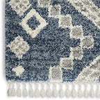 Nourison Home Scandinavian Shag Denim Blue 4' x 6' Area Rug, Easy Clean, Non Shedding, Bed Room, Living Room, Dining Room, Kitchen (4x6)