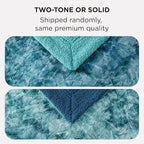 Bedsure GentleSoft Sherpa Fluffy Blanket Queen Size for Bed - Fleece Warm and Cozy for Women Gift, Plush & Fuzzy Faux Fur Christmas Blanket for Couch, Sofa Decor, Tie Dye Design, Teal, 90x90 Inches