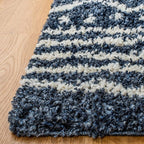 SAFAVIEH Arizona Shag Collection Runner Rug - 2'3" x 10' Runner, Slate Blue & Ivory, Moroccan Design, Non-Shedding, 1.6-inch Thick, Ideal for High Traffic Areas in Living Room, Bedroom (ASG741L-210)