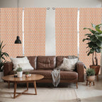Ambesonne Scandinavian Window Curtains Pack of 2, Flower Like Motifs Folk Art in Tangerine Tones, Lightweight Set with Rod Pocket, 4 Panels of - 28" x 95", Sienna Sky