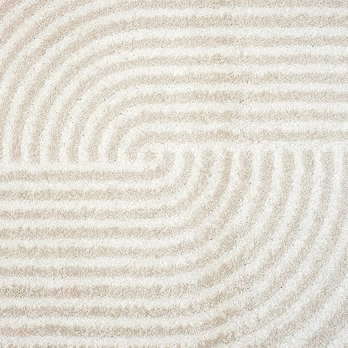 Abani Area Rug for Living Room -Nuevo 9' x 12' Beige Arch Pattern Area Rug, Soft and Durable Living Room Rug, Stain and Fade Resistant, Chic Modern Design, Pet & Kid Friendly