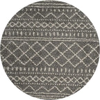 SAFAVIEH Arizona Shag Collection 5'1" Round Brown / Ivory ASG741B Moroccan Non-Shedding Living Room Bedroom Dining Room Entryway Plush 1.6-inch Thick Area Rug