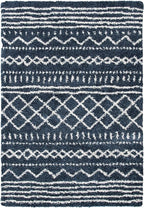 SAFAVIEH Arizona Shag Collection Area Rug - 6'7" x 9'2", Slate Blue & Ivory, Moroccan Design, Non-Shedding & Easy Care, 1.6-inch Thick Ideal for High Traffic Areas in Living Room, Bedroom (ASG741L)