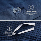 Bedsure Cotton Duvet Cover Queen - 100% Cotton Waffle Weave Navy Blue Duvet Cover Queen Size, GentleSoft™ and Breathable Bedding Set for All Season, 3 Pieces, 90"x90"
