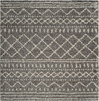 SAFAVIEH Arizona Shag Collection Area Rug - 3'2" Square, Brown & Ivory, Moroccan Design, Non-Shedding & Easy Care, 1.6-inch Thick Ideal for High Traffic Areas in Living Room, Bedroom (ASG741B)