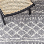 SAFAVIEH Arizona Shag Collection Area Rug - 9' x 12', Grey & Ivory, Moroccan Design, Non-Shedding & Easy Care, 1.6-inch Thick Ideal for High Traffic Areas in Living Room, Bedroom (ASG741G)